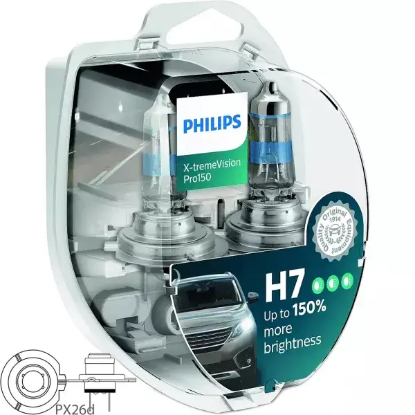 Wochenendangebot Philips X-tremeVision Pro150 H7 12V/55W Glassockellampen - 12972XVPS2