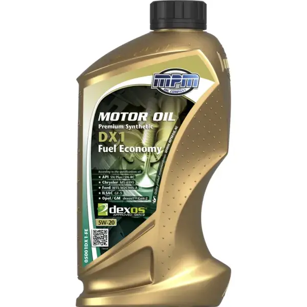 MPM Oil Motoröl 5W20 Premium Synthetic Kraftstoffeinsparung - 1 Liter - MPM-05001DX1-FE Sichere Zahlung