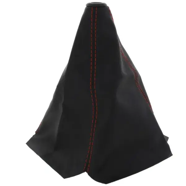US-Racing Schaltsack Schwarz - Leder Roten Nähten - USR-SB-L-C92-R Heißes Angebot