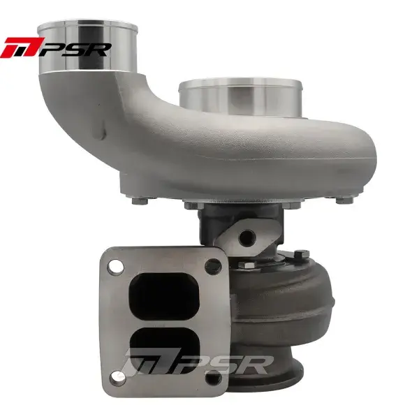 Pulsar Turbo Systems 363 950HP Billet Journal Bearing Turbo - 63x87mm 7+7 B - 80x73mm - T4 Div. .91 V-Band - Elbow Outlet - 100130009 Finale Aktion