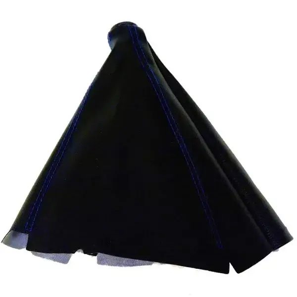 Angebot VMS Racing Schaltsack aus schwarzem Leder mit blauen Nähten - SBEK9BB