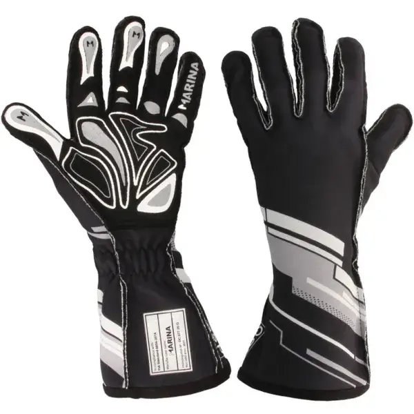 Solange Der Vorrat Reicht QSP Grip FIA Rennhandschuhe - S - Schwarz - QSGLFIA-BLACK-S