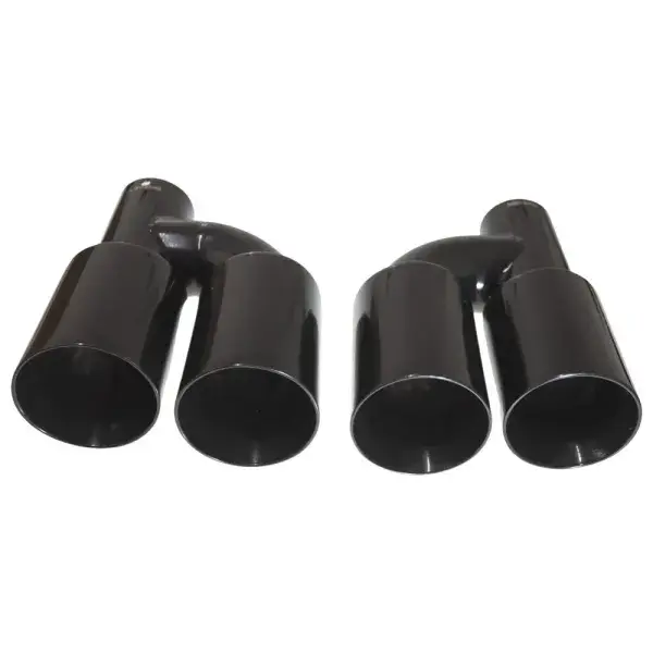 StraightFlow Auspuffblende schwarz doppelt rund gerade Spitzen versetzt 2x Ø89mm - 24-0189 Must-Have
