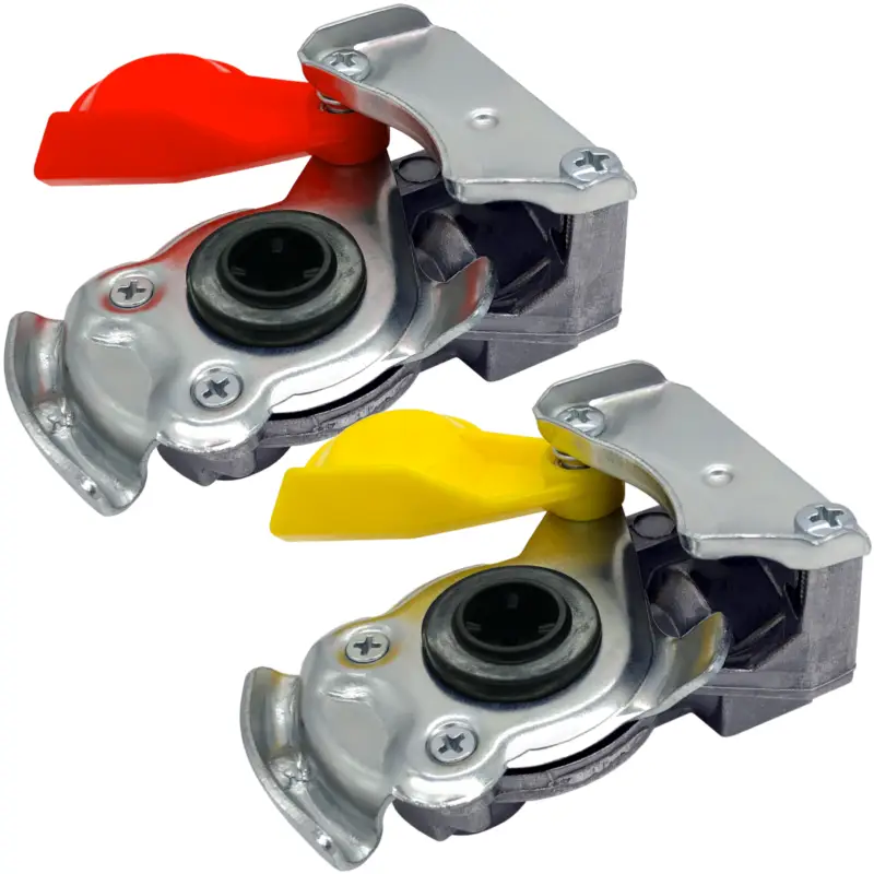 2er Set Kupplungskopf M16x1,5 mit Ventil Rot & Gelb Preis Gesenkt