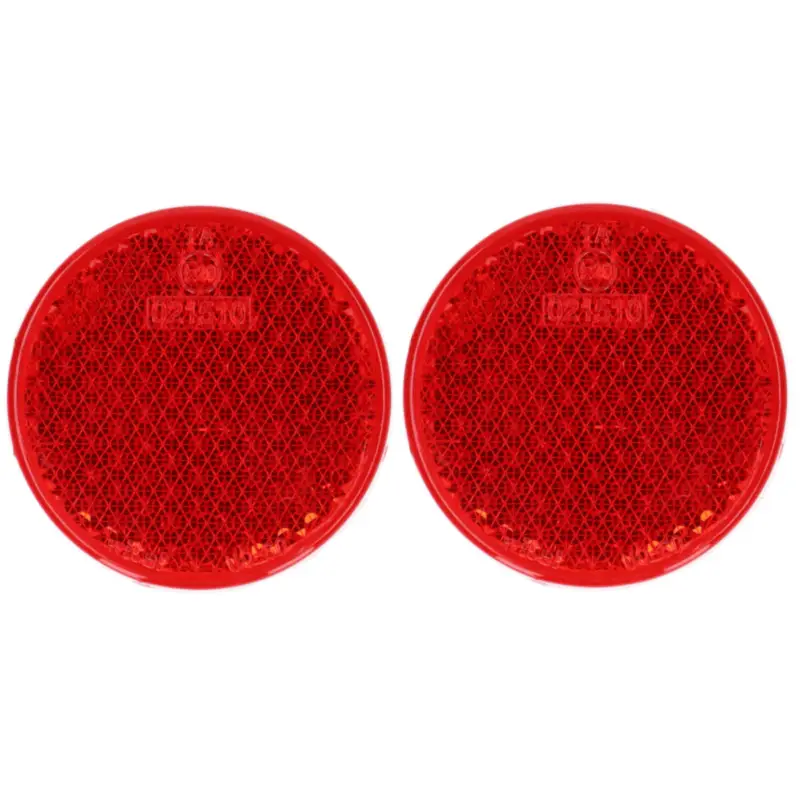 2x Rückstrahler Rund Rot 60mm zum kleben Neuheit