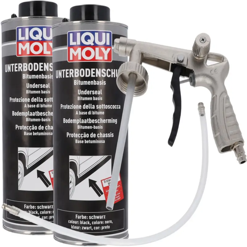 2x Unterbodenschutz Dose schwarz 1000ml inkl. Unterbodenschutzpistole Bestpreis