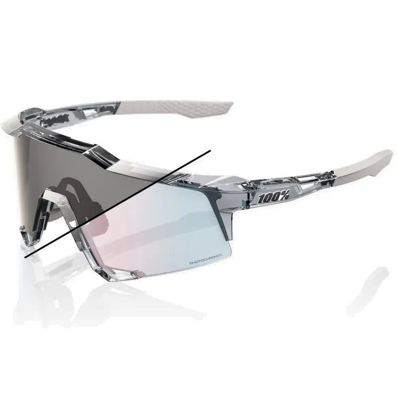 100% Speedcraft Photochromic Brille - Polished Translucent Grey - Rose Gold Mirror Begrenztes Angebot