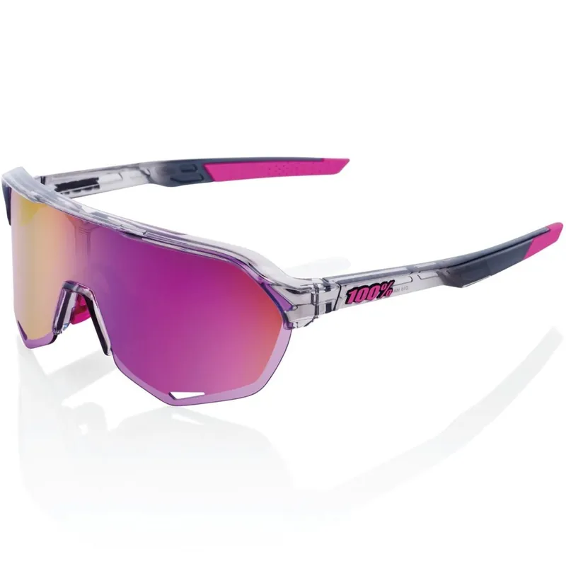 Direktkauf 100% S2 Brille - Tokyo Nights / Translucent Grey - Purple Multilayer Mirror Clear
