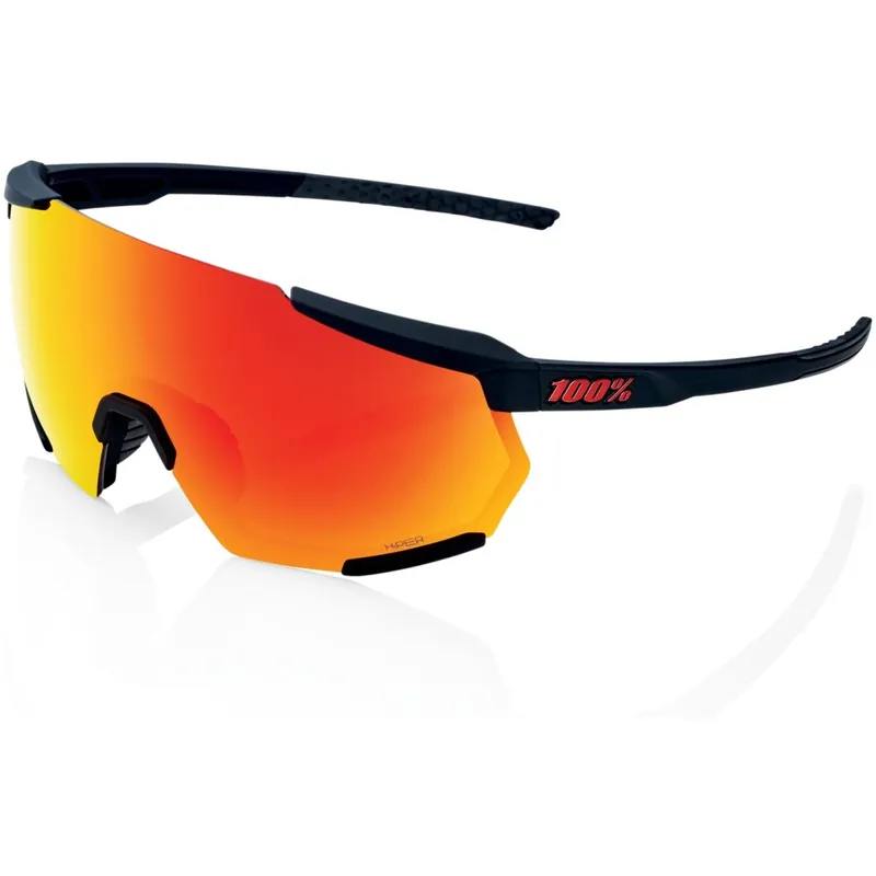 Nur Heute 100% Racetrap 3.0 Brille - Soft Tact Black - HiPER Red Multilayer Mirror Clear