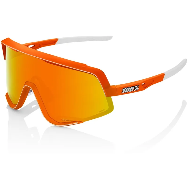 Abverkauf 100% Glendale Brille - Soft Tact Neon Orange - HiPER Red Multilayer Mirror Clear