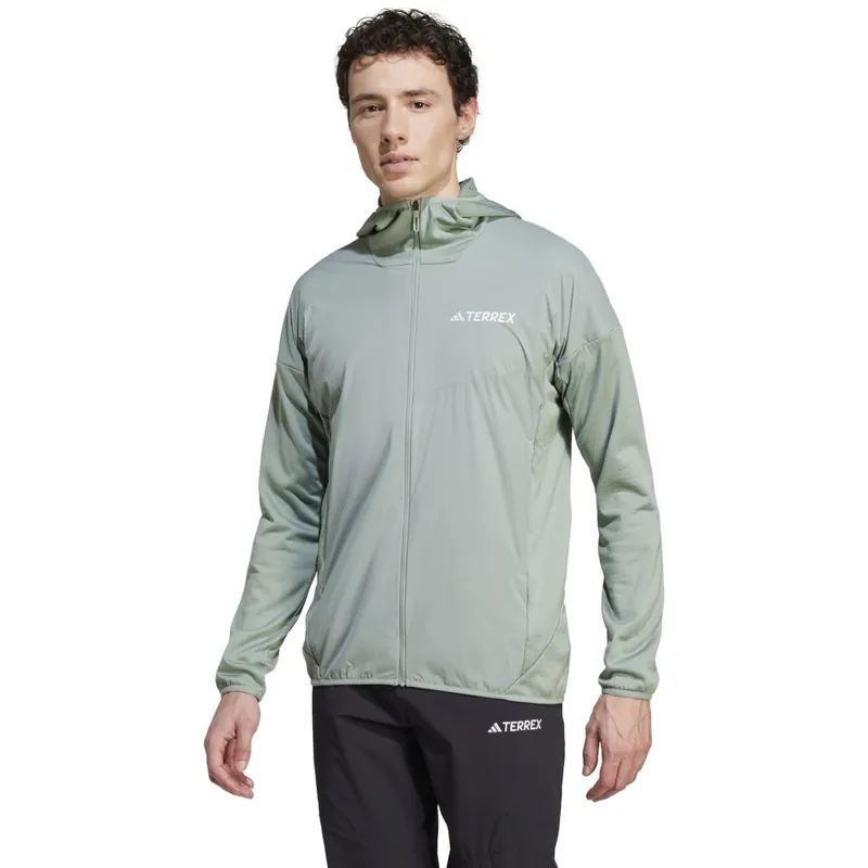 Solange Der Vorrat Reicht adidas TERREX Xperior Wind Light Fleece Kapuzenjacke Herren - silver green JE0405