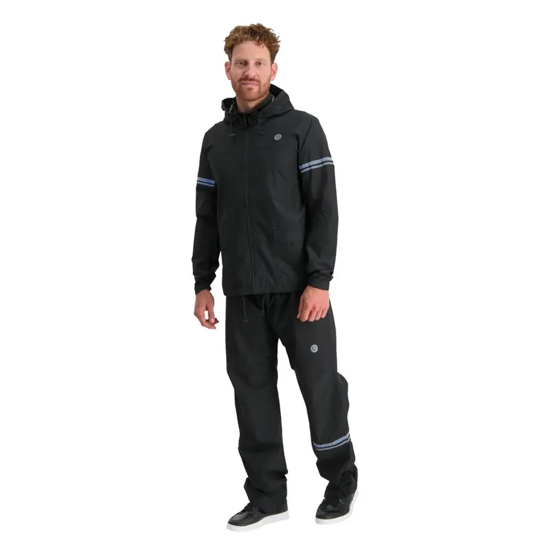 Direkt Vom Hersteller AGU Essential Original Regenanzug - Set aus Regenhose + Regenjacke - schwarz