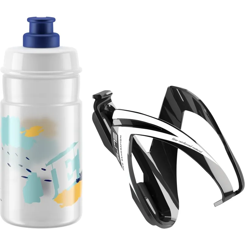 Elite Kit CEO Flaschenhalter + Jet Flasche 350ml - black/clear/blue Neue Kollektion