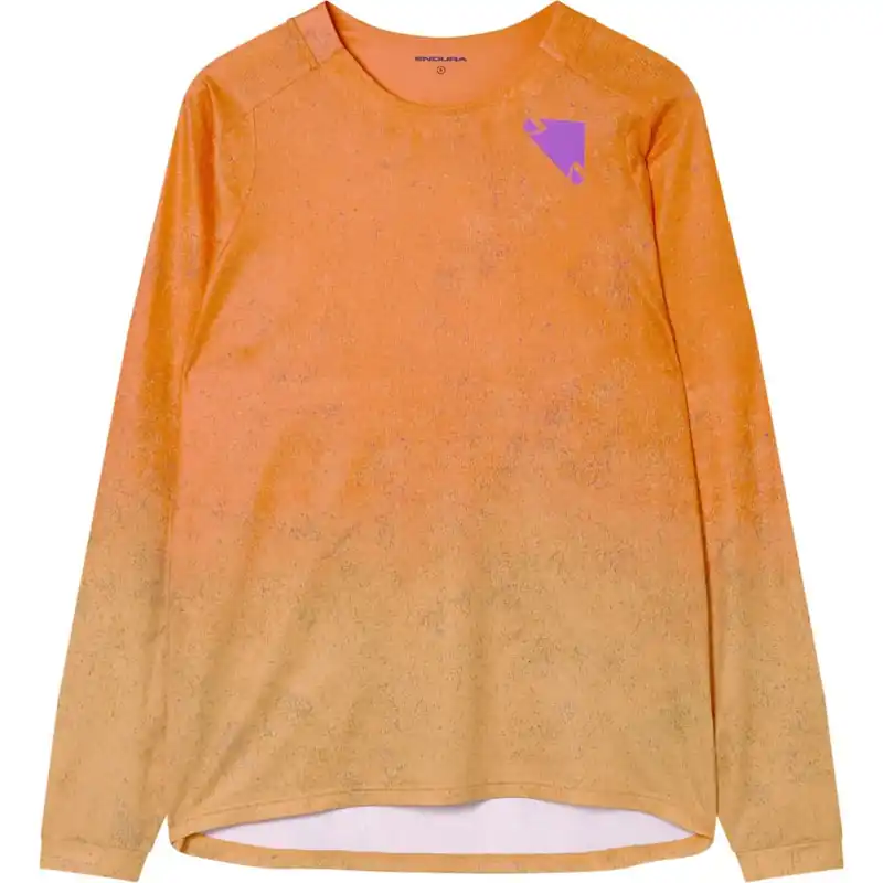 Preisreduziert Endura Singletrack Print Langarmshirt Herren - end orange