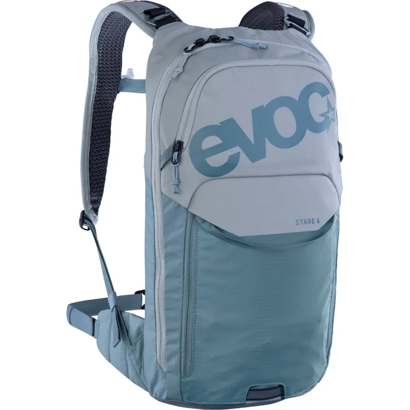EVOC Stage 6 Rucksack + 2L Trinkblase - Stone - Steel Direktkauf