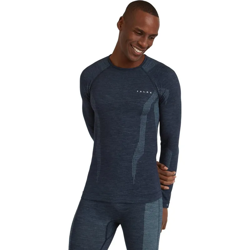 Sonderaktion Falke Wool-Tech Langarmshirt Herren - space blue 6116