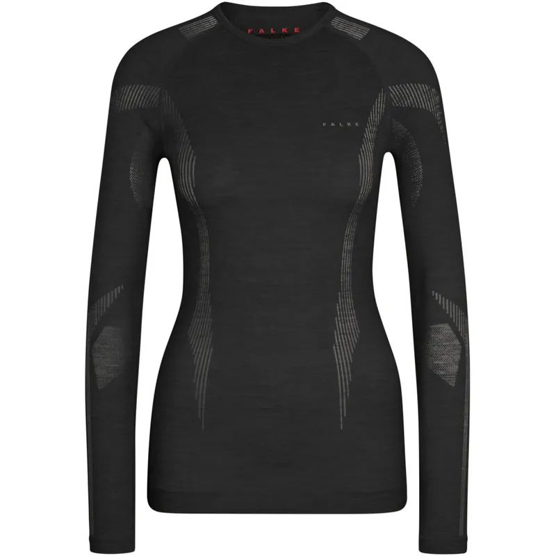 Preisknaller Falke Wool-Tech Langarmshirt Damen - schwarz 3000