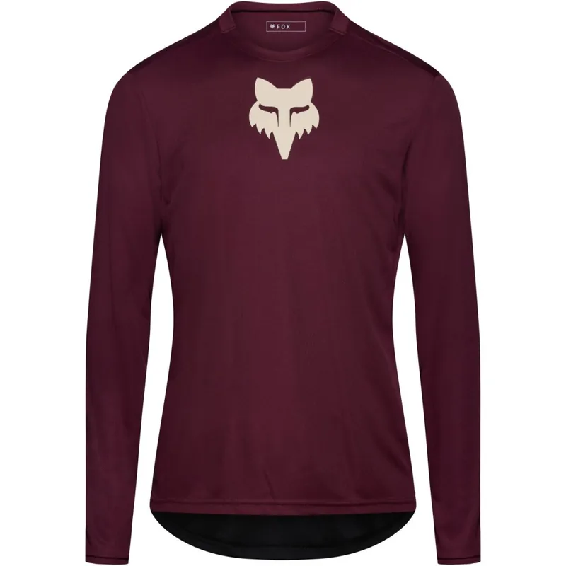 Schnäppchen FOX Ranger MTB Langarmtrikot Herren - Fox Head - dark maroon