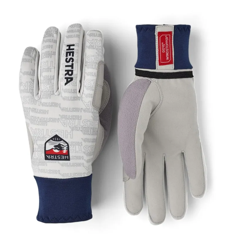 Bestseller Hestra Windstopper Active Grip - 5 Finger Langlaufhandschuhe - offwhite print