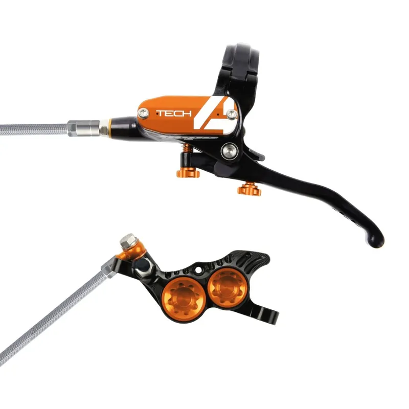 Direkt Vom Hersteller Hope Tech 4 V4 Scheibenbremse - Stahlflex - schwarz/orange - Hebel rechts