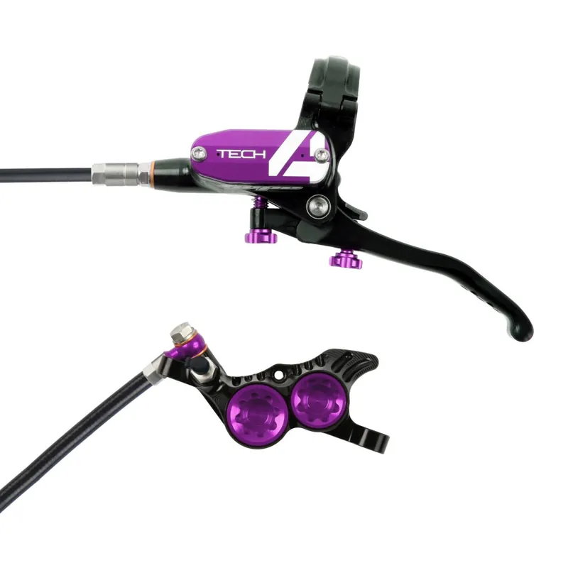 Hope Tech 4 V4 Scheibenbremse - schwarz/lila - Hebel links Must-Have