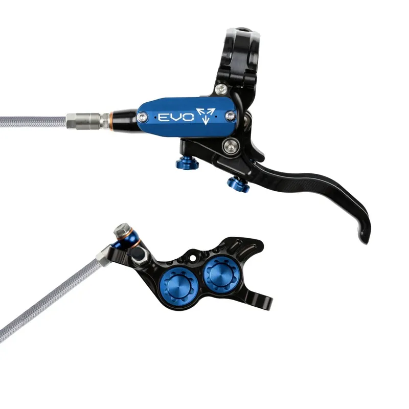 Neuheit Hope Tech 4 EVO GR4 Scheibenbremse Stahlflex - schwarz/blau – Hebel links