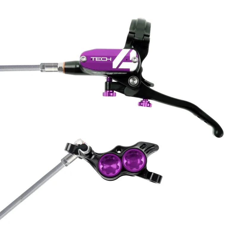 Hope Tech 4 E4 Scheibenbremse - Stahlflex - schwarz/lila - Hebel rechts Neuheit
