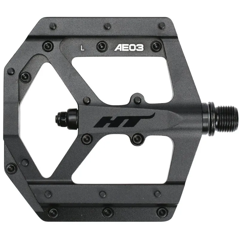 Ausverkauf HT AE03 Plattformpedale - EVO+ CrMo-Achse - stealth black