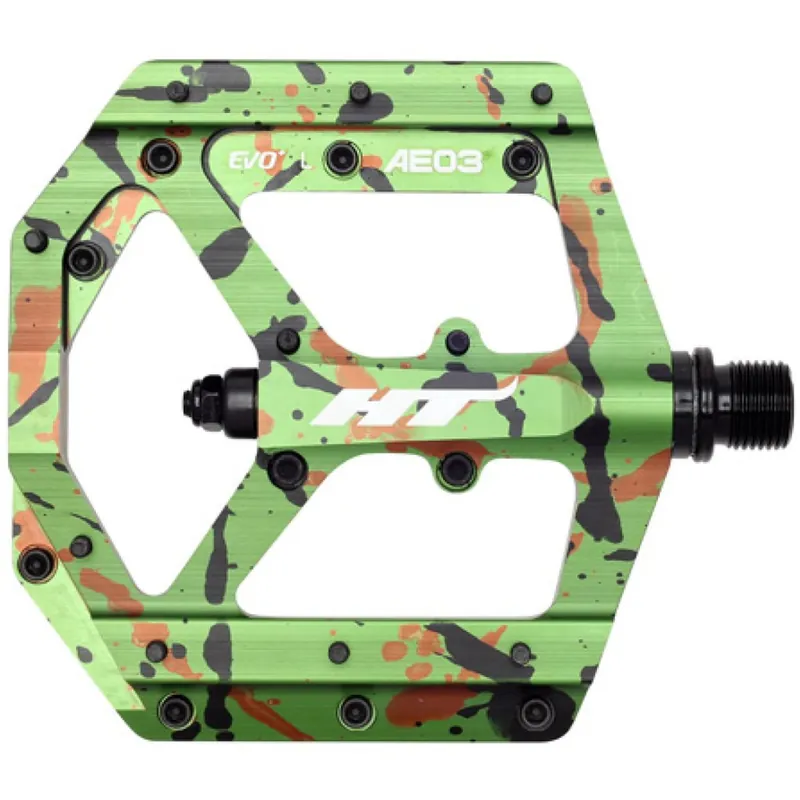 Mega-Angebot HT AE03 Plattformpedale - EVO+ CrMo-Achse - green camo