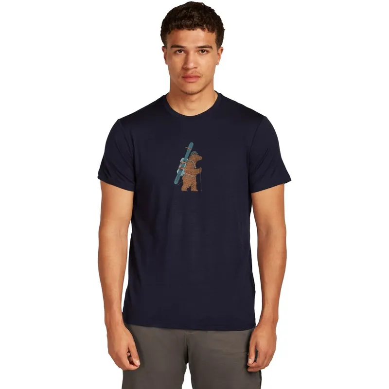 Neu Im Sortiment Icebreaker Merino 150 Tech Lite T-Shirt Bear Tour Herren - Midnight Navy