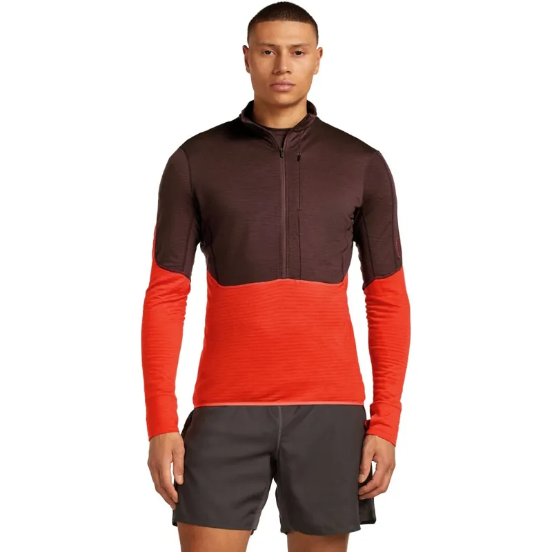 Icebreaker Merino 200 Realfleece™ Descender Half-Zip-Oberteil Herren - Java/Fervid Neue Kollektion