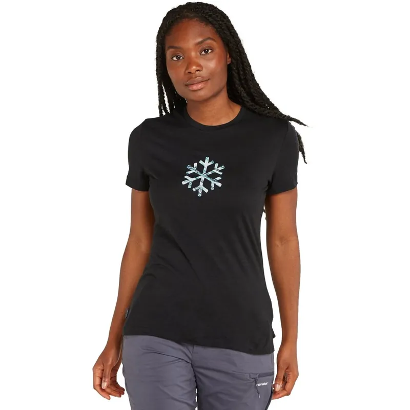 Letzte Chance Icebreaker Merino 150 Tech Lite T-Shirt Protect Our Winters Damen - Schwarz