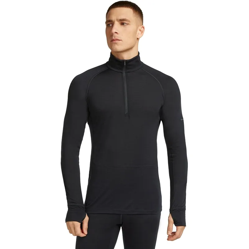 Angebot Icebreaker Merino 125 ZoneKnit™ Half Zip Langarmshirt Herren - Schwarz