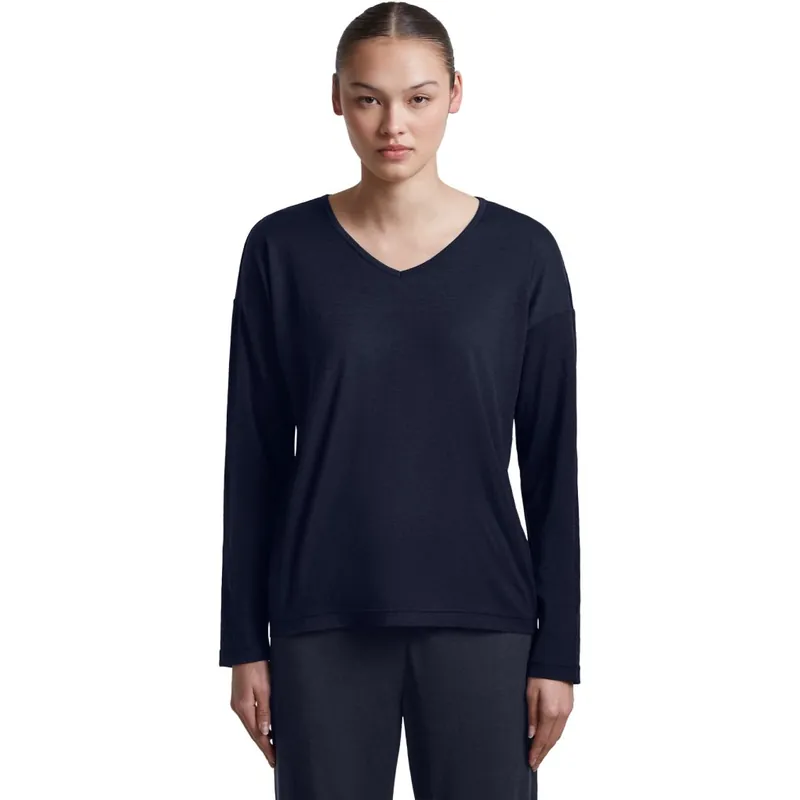 Billig Icebreaker Merino 150 Lodge Langarmshirt Damen - Midnight Navy