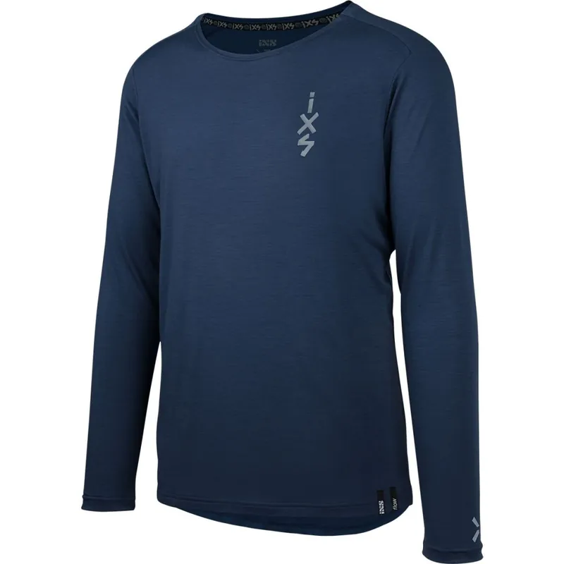 Knallerangebot iXS Flow Merino MTB Langarmtrikot Herren - marine