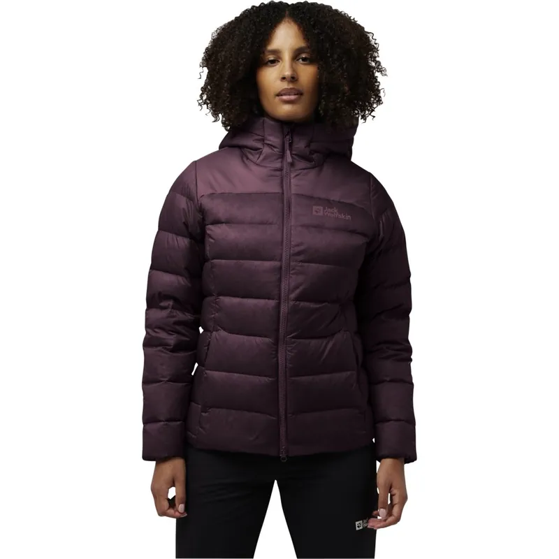 Jack Wolfskin Nebelhorn Daunen Kapuzenjacke Damen Rds - amaranth Neuheit