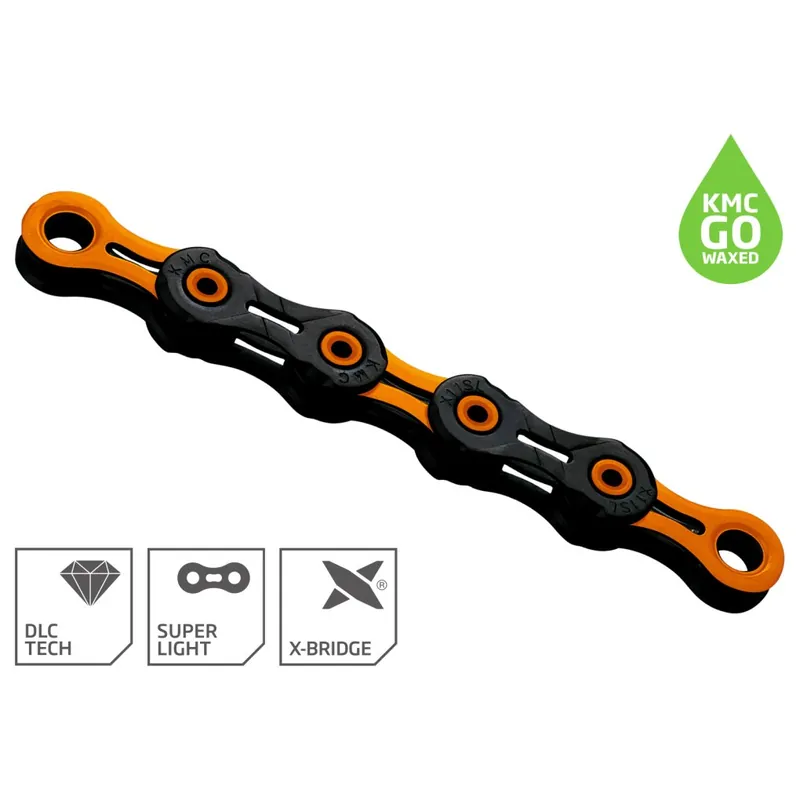 KMC DLC Kette - WAXED 11-fach - schwarz/orange Garantierte Lieferung