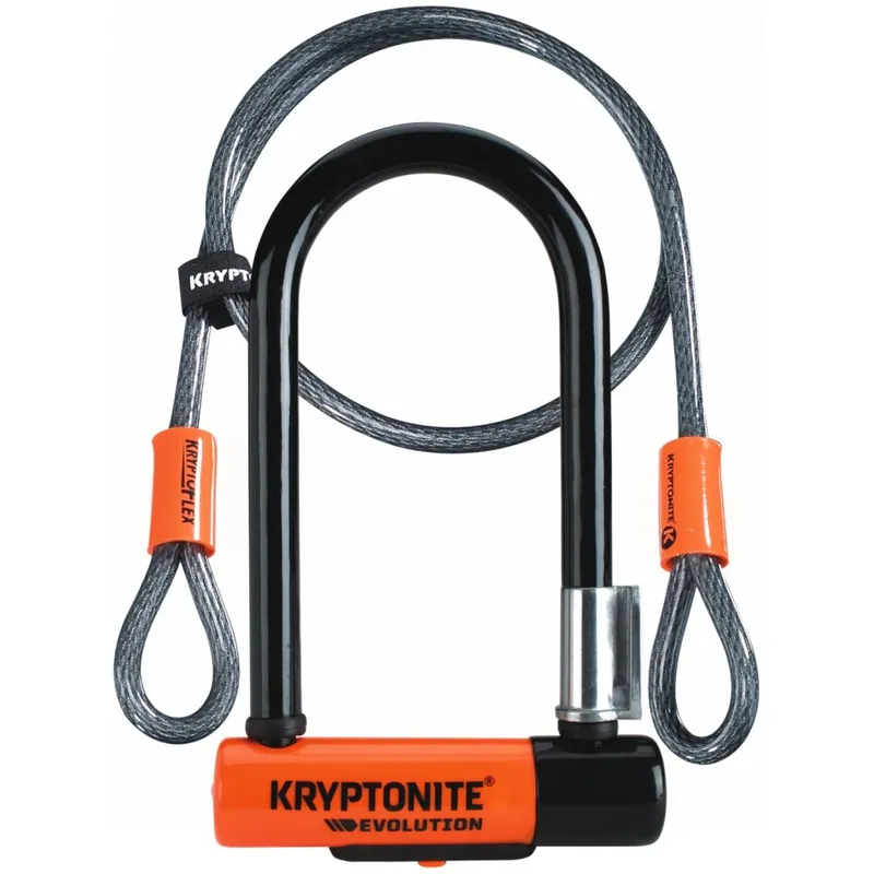 Kryptonite Evolution Mini-7 80x178mm Bügelschloss + 120cm Kryptoflex-Kabel - black/orange Nur Für Kurze Zeit