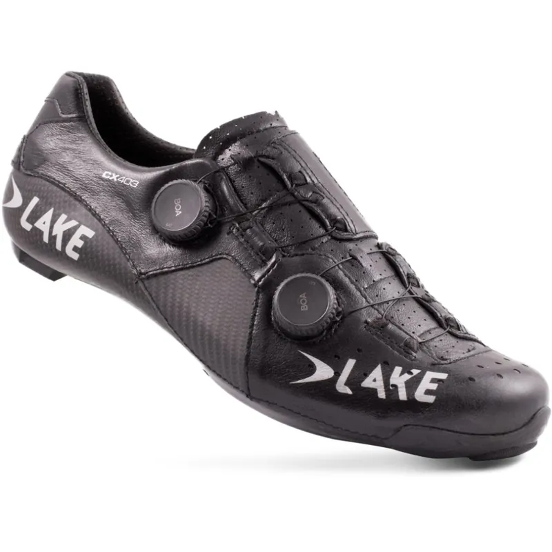 Aktuell Lake CX403 Rennradschuhe Herren - Breit - schwarz/silber