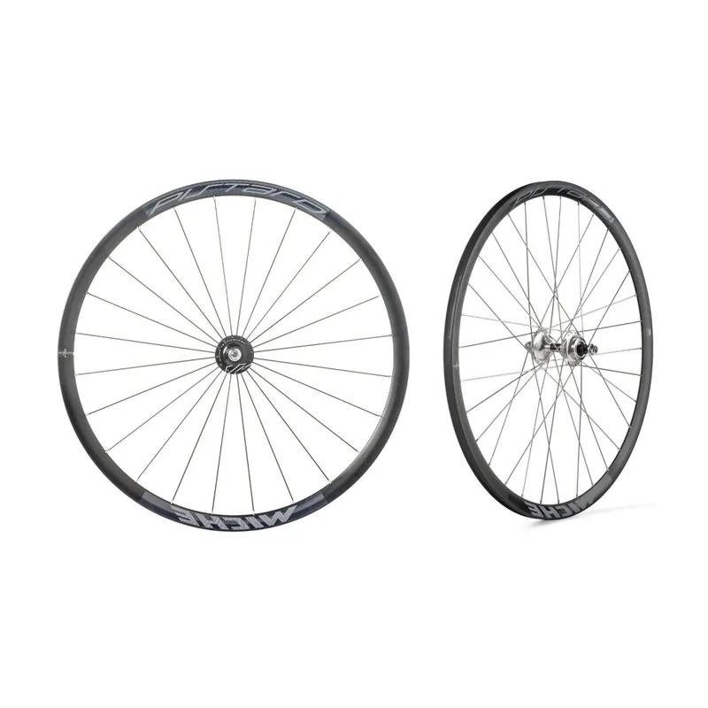 Top-Preis Miche Pistard WR Bahnrad Laufradsatz - VR 9x100mm / HR 10x120mm - Drahtreifen - Singlespeed - schwarz/silber