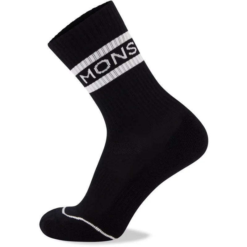 Mons Royale Signature Crew Socken - schwarz / weiß Markenprodukt
