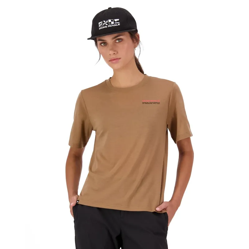 Nur Heute Mons Royale Icon Merino T-Shirt Damen - toffee