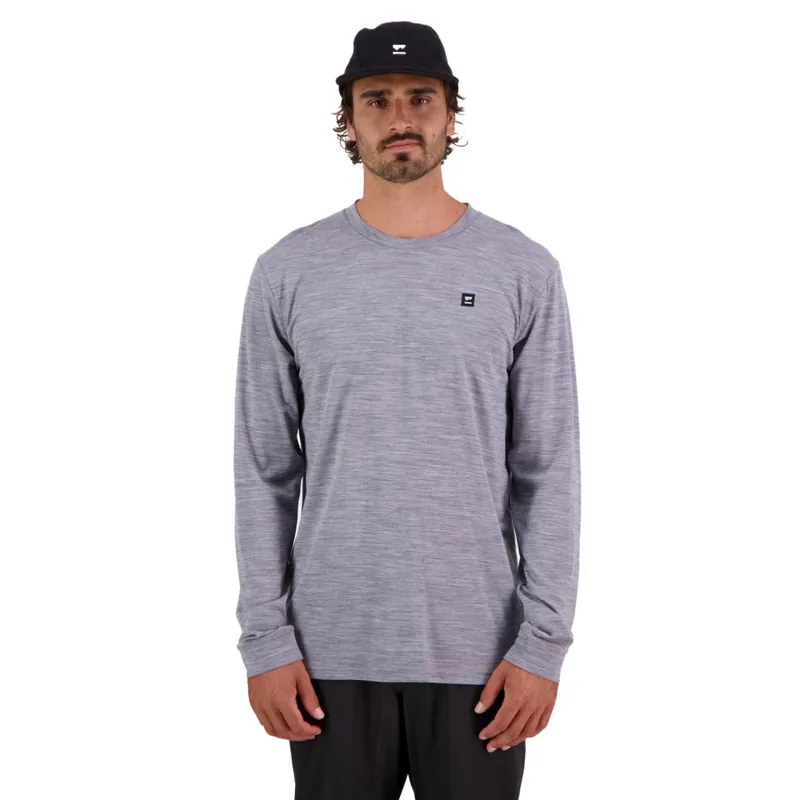 Heißes Angebot Mons Royale Icon Merino Classic Langarmshirt Herren - grey heather