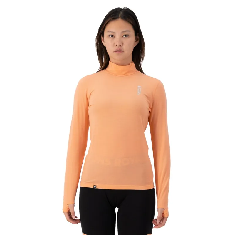 Finale Aktion Mons Royale Cascade Merino Mock Neck Langarm-Unterhemd Damen - punch