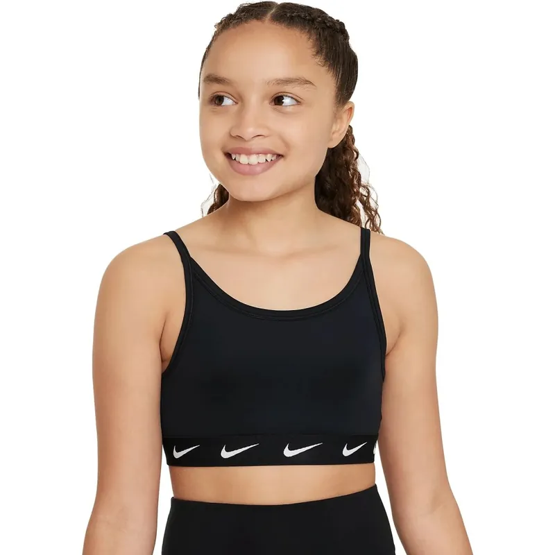 Geprüft Nike Dri-FIT One Bra-Top Kinder - schwarz/weiß FD2276-010