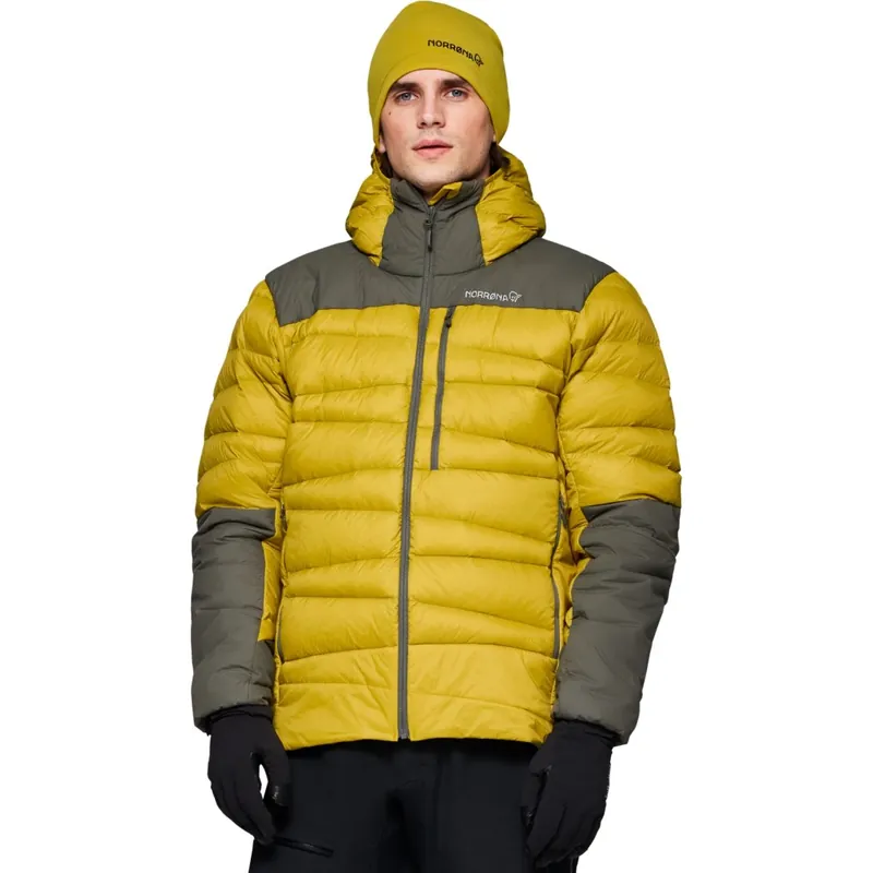 Expressversand Norrona falketind down750 hood Daunenjacke Herren - Golden Palm