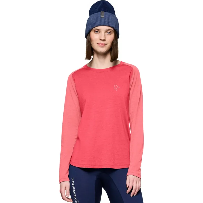 Saisonangebot Norrona femund pureUll Langarm-Unterhemd Damen - Watermelon