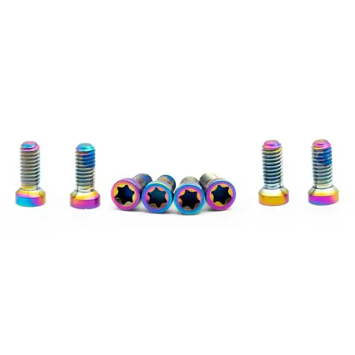 OAK Components M4x9 Titan Schrauben Set für Kettenblattmontage 8-Stück - oilslick Mega-Angebot