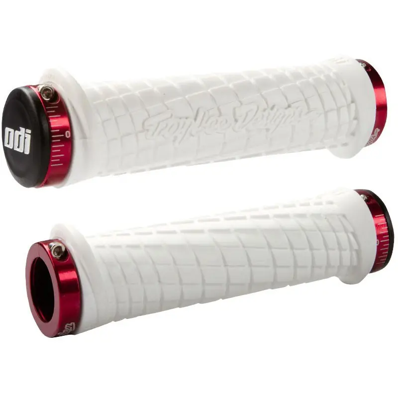 ODI Troy Lee Designs Lock-On MTB Lenkergriffe - white/red Mega-Angebot