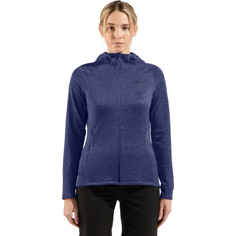 Knallerangebot Odlo Tencia Mid Layer Kapuzenjacke Damen - skipper blue melange